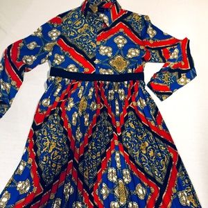 Rafaella Status Scarf Snorkel Blue Skirt& Blouse